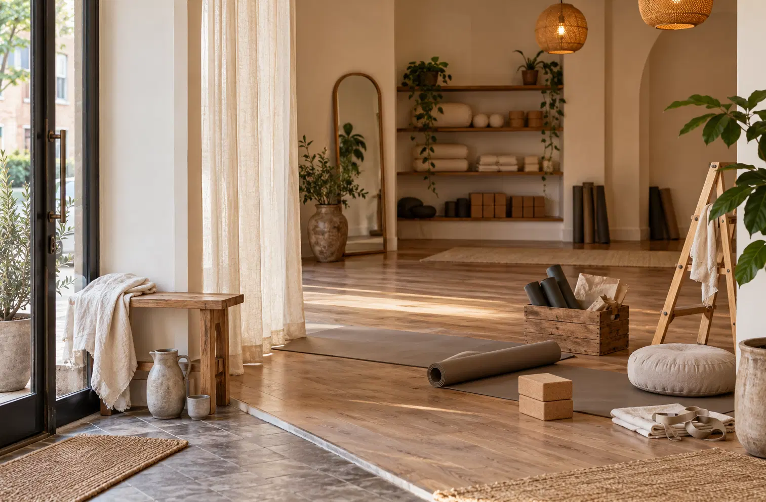 Illustration of wellness businesses and their working space