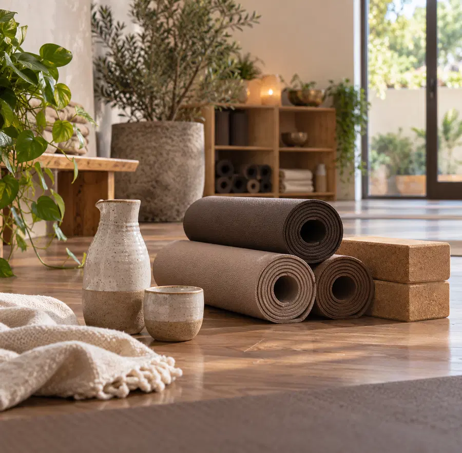 Illustration of wellness businesses equipment and workspace